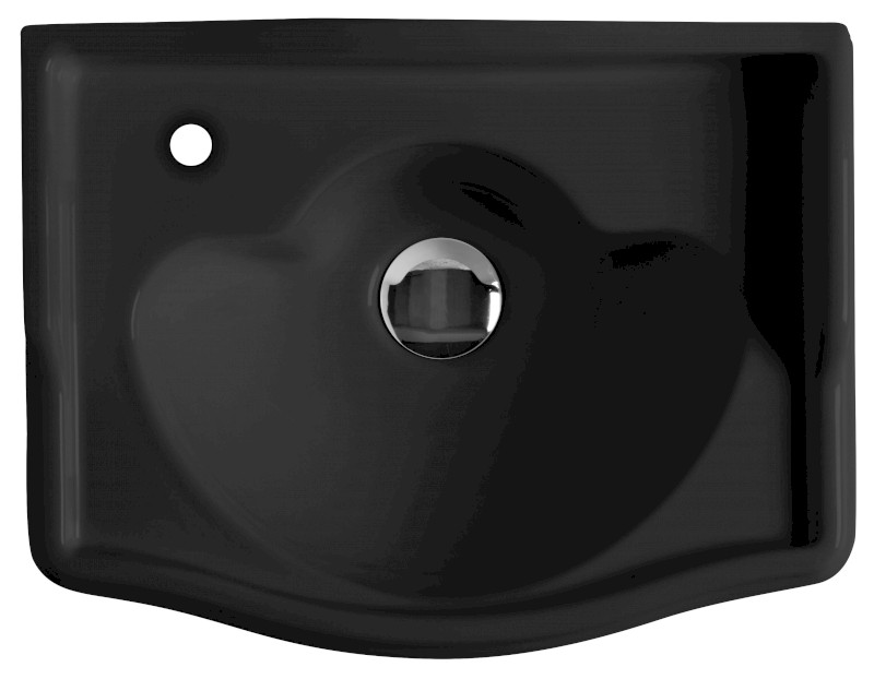 RETRO keramické umývátko 41x30cm, otvor pro baterii vlevo, černá mat 103331SX